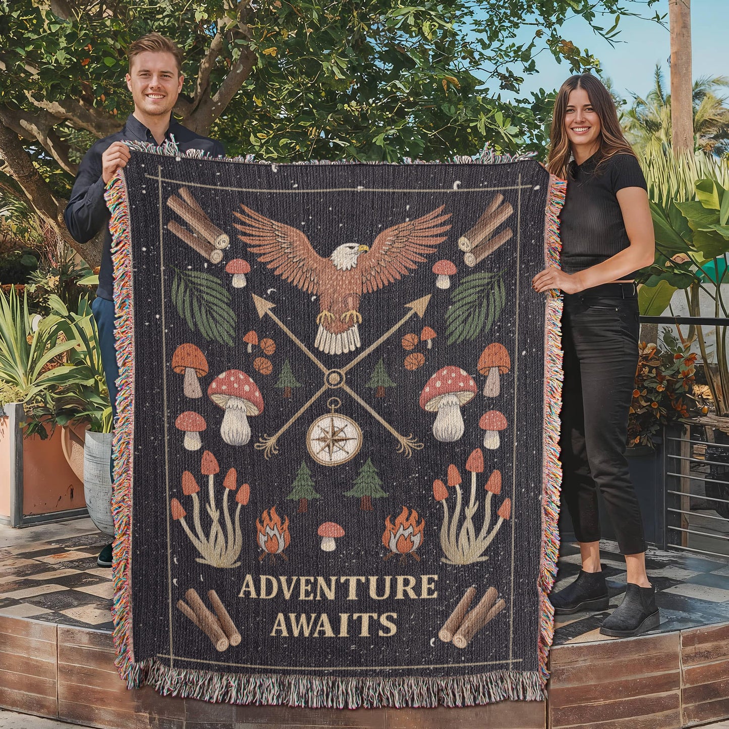 Adventure Awaits - Woven Blanket