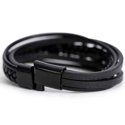 Proverbs 20:7 - Leather Cross Bracelet