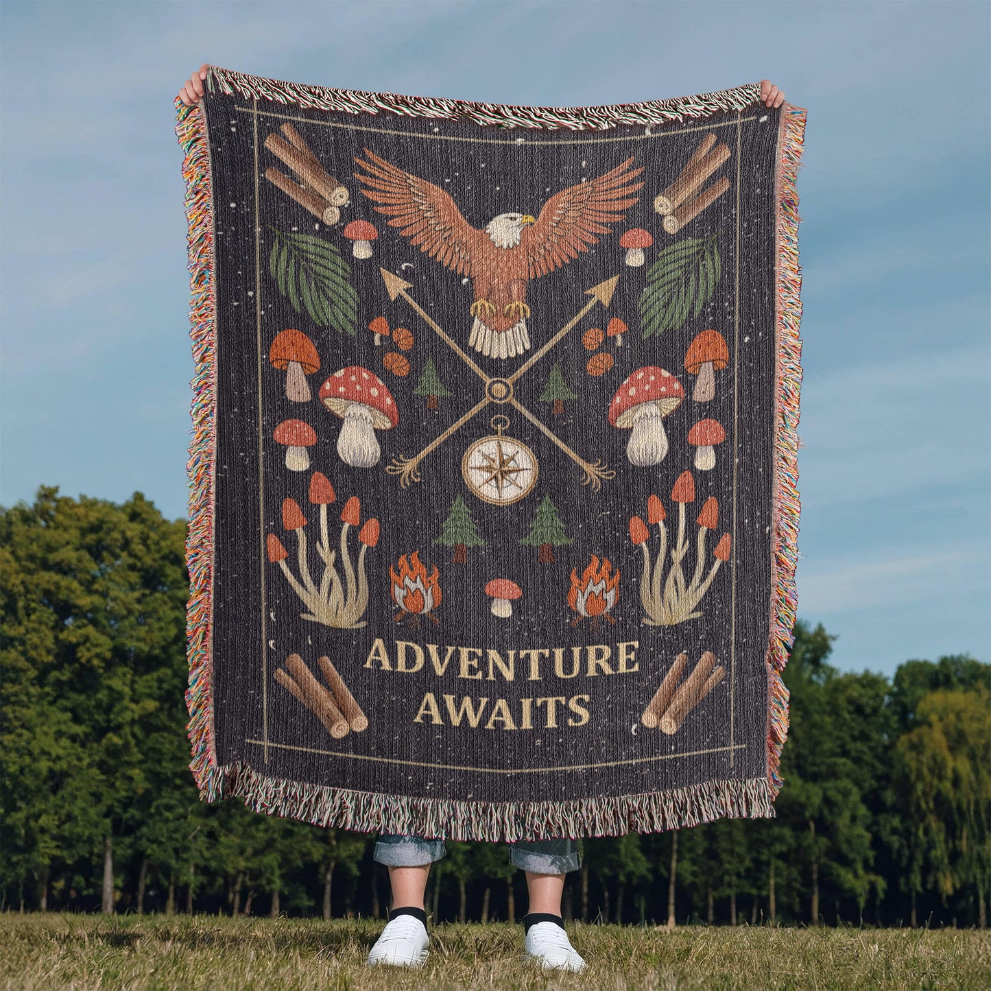 Adventure Awaits - Woven Blanket